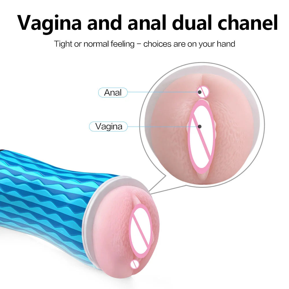 Male Masturbator Cup Realistic Vagina with Vacuum Sucking